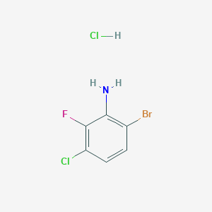 molecular formula C6H5BrCl2FN B2869047 6-溴-3-氯-2-氟苯胺;盐酸盐 CAS No. 2247103-66-6