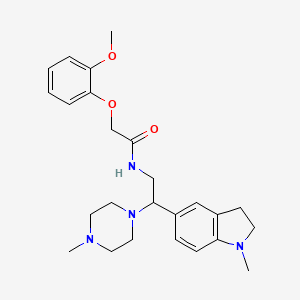 2-(2-methoxyphenoxy)-N-(2-(1-methylindolin-5-yl)-2-(4-methylpiperazin-1-yl)ethyl)acetamide