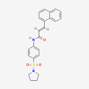 molecular formula C23H22N2O3S B2869050 (E)-3-(naphthalen-1-yl)-N-(4-(pyrrolidin-1-ylsulfonyl)phenyl)acrylamide CAS No. 356100-60-2