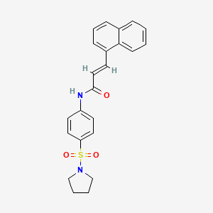 molecular formula C23H22N2O3S B2869050 (E)-3-(萘-1-基)-N-(4-(吡咯烷-1-磺酰基)苯基)丙烯酰胺 CAS No. 356100-60-2