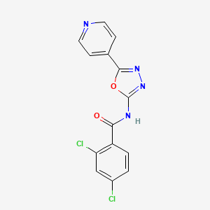 molecular formula C14H8Cl2N4O2 B2869052 2,4-dichloro-N-[5-(pyridin-4-yl)-1,3,4-oxadiazol-2-yl]benzamide CAS No. 887868-60-2