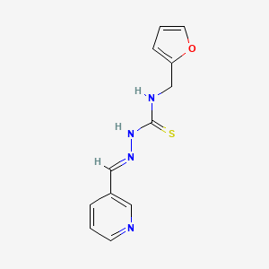 molecular formula C12H12N4OS B2869054 N1-(2-Furylmethyl)-2-(3-pyridylmethylidene)hydrazine-1-carbothioamide CAS No. 283155-60-2