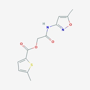 molecular formula C12H12N2O4S B2869057 [2-[(5-Methyl-1,2-oxazol-3-yl)amino]-2-oxoethyl] 5-methylthiophene-2-carboxylate CAS No. 873953-34-5