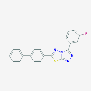 molecular formula C21H13FN4S B286906 6-[1,1'-Biphenyl]-4-yl-3-(3-fluorophenyl)[1,2,4]triazolo[3,4-b][1,3,4]thiadiazole 