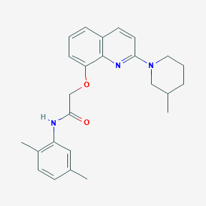 N-(2,5-dimethylphenyl)-2-((2-(3-methylpiperidin-1-yl)quinolin-8-yl)oxy)acetamide