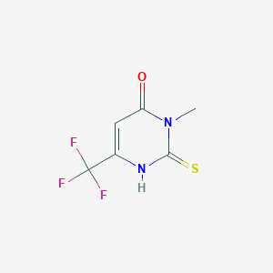 molecular formula C6H5F3N2OS B2869066 6-hydroxy-1-methyl-4-(trifluoromethyl)-2(1H)-pyrimidinethione CAS No. 344282-89-9
