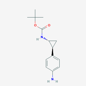molecular formula C14H20N2O2 B2869069 叔丁基[反式-2-(4-氨基苯基)环丙基]氨基甲酸酯 CAS No. 1228092-22-5