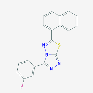 molecular formula C19H11FN4S B286907 3-(3-Fluorophenyl)-6-(1-naphthyl)[1,2,4]triazolo[3,4-b][1,3,4]thiadiazole 