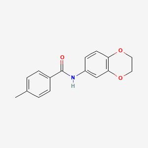 molecular formula C16H15NO3 B2869070 N-(2,3-dihydro-1,4-benzodioxin-6-yl)-4-methylbenzamide CAS No. 301306-98-9