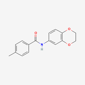 molecular formula C16H15NO3 B2869070 N-(2,3-二氢-1,4-苯并二氧杂环-6-基)-4-甲基苯甲酰胺 CAS No. 301306-98-9