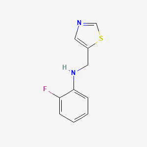 molecular formula C10H9FN2S B2869073 2-fluoro-N-[(1,3-thiazol-5-yl)methyl]aniline CAS No. 1341402-11-6