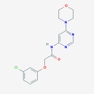 molecular formula C16H17ClN4O3 B2869074 2-(3-氯苯氧基)-N-(6-吗啉嘧啶-4-基)乙酰胺 CAS No. 1396764-93-4