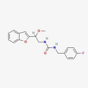 molecular formula C19H19FN2O3 B2869080 1-(2-(苯并呋喃-2-基)-2-甲氧基乙基)-3-(4-氟苄基)脲 CAS No. 2034207-51-5