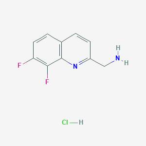 molecular formula C10H9ClF2N2 B2869082 (7,8-二氟喹啉-2-基)甲胺；盐酸盐 CAS No. 2361634-71-9