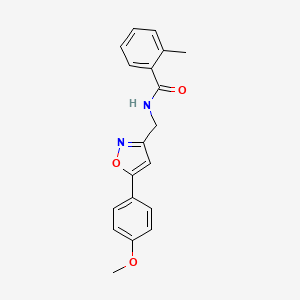 molecular formula C19H18N2O3 B2869087 N-((5-(4-甲氧基苯基)异恶唑-3-基)甲基)-2-甲基苯甲酰胺 CAS No. 952969-13-0