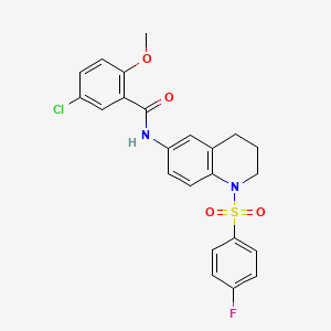 5-chloro-N-(1-((4-fluorophenyl)sulfonyl)-1,2,3,4-tetrahydroquinolin-6-yl)-2-methoxybenzamide