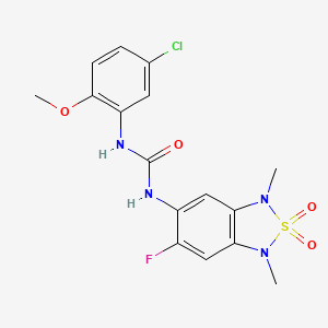 1-(5-Chloro-2-methoxyphenyl)-3-(6-fluoro-1,3-dimethyl-2,2-dioxido-1,3-dihydrobenzo[c][1,2,5]thiadiazol-5-yl)urea