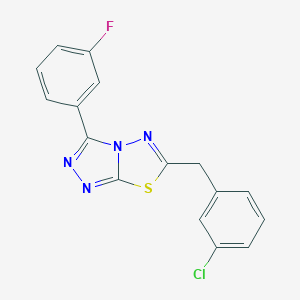 molecular formula C16H10ClFN4S B286910 6-(3-Chlorobenzyl)-3-(3-fluorophenyl)[1,2,4]triazolo[3,4-b][1,3,4]thiadiazole 