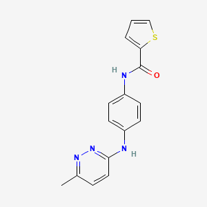 molecular formula C16H14N4OS B2869101 N-(4-((6-methylpyridazin-3-yl)amino)phenyl)thiophene-2-carboxamide CAS No. 1171672-91-5