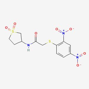 2-(2,4-dinitrophenyl)sulfanyl-N-(1,1-dioxothiolan-3-yl)acetamide