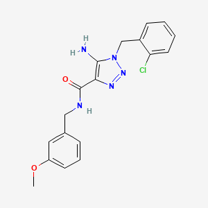 molecular formula C18H18ClN5O2 B2869104 5-amino-1-(2-chlorobenzyl)-N-(3-methoxybenzyl)-1H-1,2,3-triazole-4-carboxamide CAS No. 899737-22-5