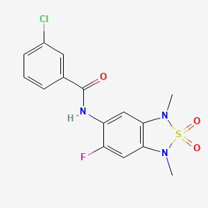 3-chloro-N-(6-fluoro-1,3-dimethyl-2,2-dioxido-1,3-dihydrobenzo[c][1,2,5]thiadiazol-5-yl)benzamide