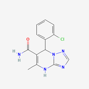 molecular formula C13H12ClN5O B2869122 7-(2-氯苯基)-5-甲基-4,7-二氢[1,2,4]三唑并[1,5-a]嘧啶-6-甲酰胺 CAS No. 536999-03-8