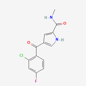 molecular formula C13H10ClFN2O2 B2869125 4-(2-chloro-4-fluorobenzoyl)-N-methyl-1H-pyrrole-2-carboxamide CAS No. 477852-67-8