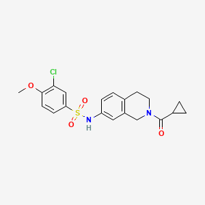 molecular formula C20H21ClN2O4S B2869132 3-氯-N-(2-(环丙烷羰基)-1,2,3,4-四氢异喹啉-7-基)-4-甲氧基苯磺酰胺 CAS No. 955638-60-5