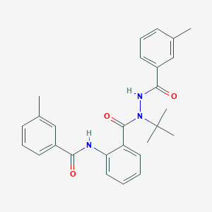 molecular formula C27H29N3O3 B2869135 N-(2-{[1-(叔丁基)-2-(3-甲基苯甲酰)肼基]羰基}苯基)-3-甲基苯甲酰胺 CAS No. 866009-69-0