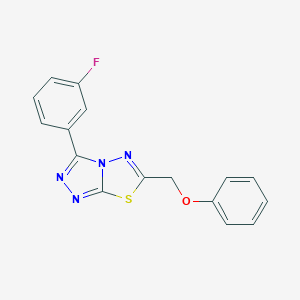 molecular formula C16H11FN4OS B286914 3-(3-Fluorophenyl)-6-(phenoxymethyl)[1,2,4]triazolo[3,4-b][1,3,4]thiadiazole 