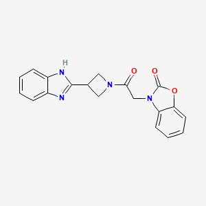 molecular formula C19H16N4O3 B2869149 3-(2-(3-(1H-benzo[d]imidazol-2-yl)azetidin-1-yl)-2-oxoethyl)benzo[d]oxazol-2(3H)-one CAS No. 1334369-20-8