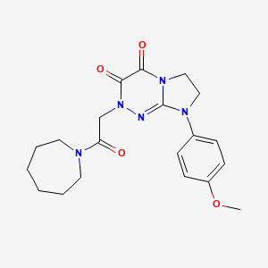 molecular formula C20H25N5O4 B2869154 2-(2-(azepan-1-yl)-2-oxoethyl)-8-(4-methoxyphenyl)-7,8-dihydroimidazo[2,1-c][1,2,4]triazine-3,4(2H,6H)-dione CAS No. 941995-63-7