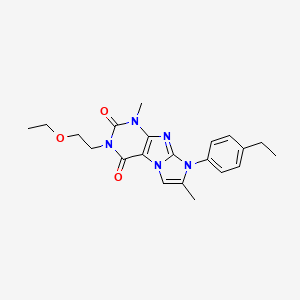 molecular formula C21H25N5O3 B2869158 3-(2-乙氧基乙基)-8-(4-乙基苯基)-1,7-二甲基-1H-咪唑并[2,1-f]嘌呤-2,4(3H,8H)-二酮 CAS No. 877643-82-8