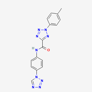 molecular formula C16H13N9O B2869161 N-(4-(1H-tetrazol-1-yl)phenyl)-2-(p-tolyl)-2H-tetrazole-5-carboxamide CAS No. 1396757-68-8