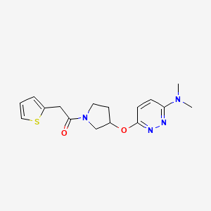 molecular formula C16H20N4O2S B2869164 1-(3-((6-(二甲氨基)吡啶并哒嗪-3-基)氧基)吡咯烷-1-基)-2-(噻吩-2-基)乙酮 CAS No. 2034503-98-3