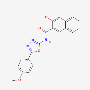 molecular formula C21H17N3O4 B2869169 3-甲氧基-N-[5-(4-甲氧基苯基)-1,3,4-恶二唑-2-基]萘-2-甲酰胺 CAS No. 897615-62-2