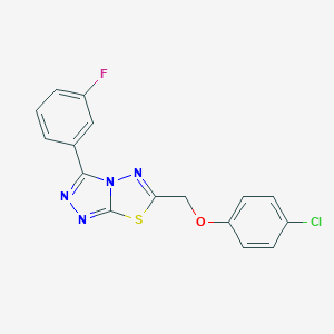molecular formula C16H10ClFN4OS B286917 6-[(4-Chlorophenoxy)methyl]-3-(3-fluorophenyl)[1,2,4]triazolo[3,4-b][1,3,4]thiadiazole 