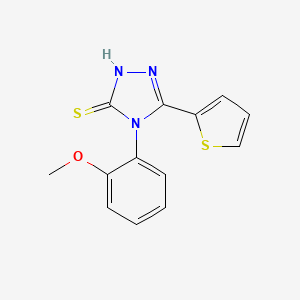 molecular formula C13H11N3OS2 B2869171 4-(2-methoxyphenyl)-5-(thiophen-2-yl)-4H-1,2,4-triazole-3-thiol CAS No. 380574-16-3