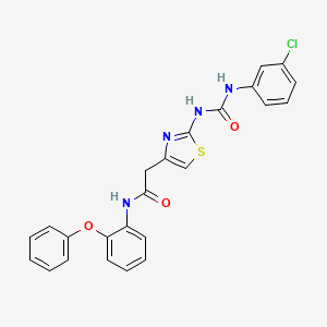 molecular formula C24H19ClN4O3S B2869172 2-(2-(3-(3-chlorophenyl)ureido)thiazol-4-yl)-N-(2-phenoxyphenyl)acetamide CAS No. 921492-01-5