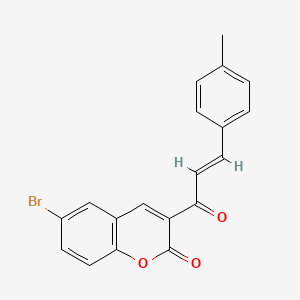 molecular formula C19H13BrO3 B2869174 6-bromo-3-[(2E)-3-(4-methylphenyl)prop-2-enoyl]-2H-chromen-2-one CAS No. 225367-38-4