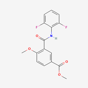 molecular formula C16H13F2NO4 B2869175 3-(2,6-二氟苯甲酰氨基甲酰氧基)-4-甲氧基苯甲酸甲酯 CAS No. 1089278-51-2