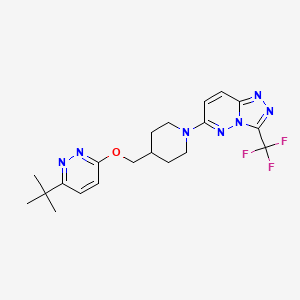 molecular formula C20H24F3N7O B2869184 6-[4-[(6-Tert-butylpyridazin-3-yl)oxymethyl]piperidin-1-yl]-3-(trifluoromethyl)-[1,2,4]triazolo[4,3-b]pyridazine CAS No. 2310012-89-4