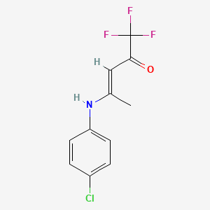 molecular formula C11H9ClF3NO B2869185 4-(4-Chloroanilino)-1,1,1-trifluoro-3-penten-2-one CAS No. 338393-32-1