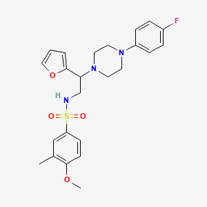 N-(2-(4-(4-fluorophenyl)piperazin-1-yl)-2-(furan-2-yl)ethyl)-4-methoxy-3-methylbenzenesulfonamide