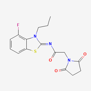 (Z)-2-(2,5-dioxopyrrolidin-1-yl)-N-(4-fluoro-3-propylbenzo[d]thiazol-2(3H)-ylidene)acetamide