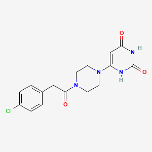 molecular formula C16H17ClN4O3 B2869214 6-[4-[2-(4-Chlorophenyl)acetyl]piperazin-1-yl]-1H-pyrimidine-2,4-dione CAS No. 2380056-45-9