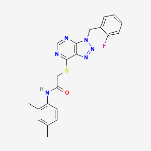 molecular formula C21H19FN6OS B2869221 N-(2,4-dimethylphenyl)-2-((3-(2-fluorobenzyl)-3H-[1,2,3]triazolo[4,5-d]pyrimidin-7-yl)thio)acetamide CAS No. 863458-47-3