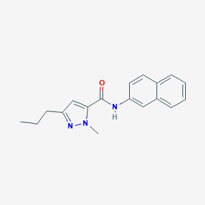 molecular formula C18H19N3O B286923 1-methyl-N-(2-naphthyl)-3-propyl-1H-pyrazole-5-carboxamide 