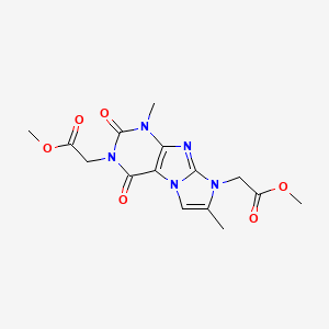 molecular formula C15H17N5O6 B2869230 Methyl 2-[2-(2-methoxy-2-oxoethyl)-4,7-dimethyl-1,3-dioxopurino[7,8-a]imidazol-6-yl]acetate CAS No. 899988-65-9